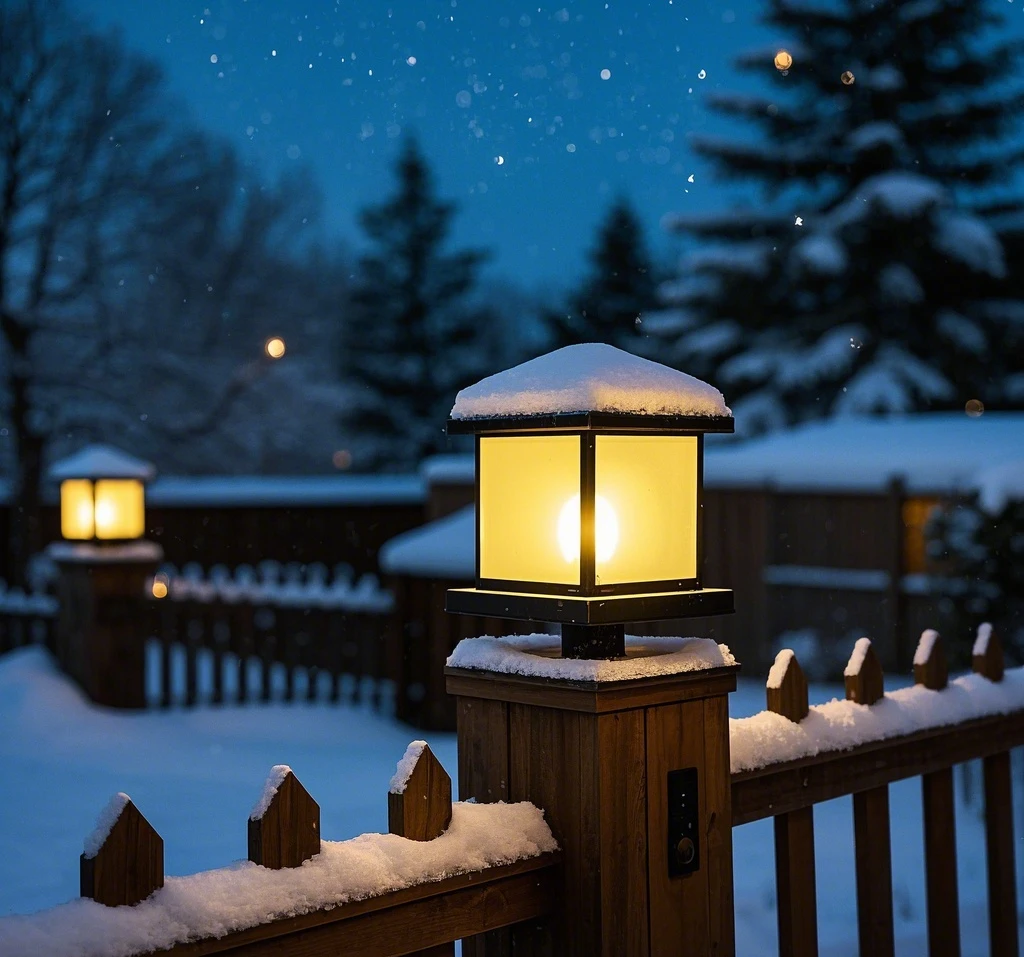 solar fence cap lights
