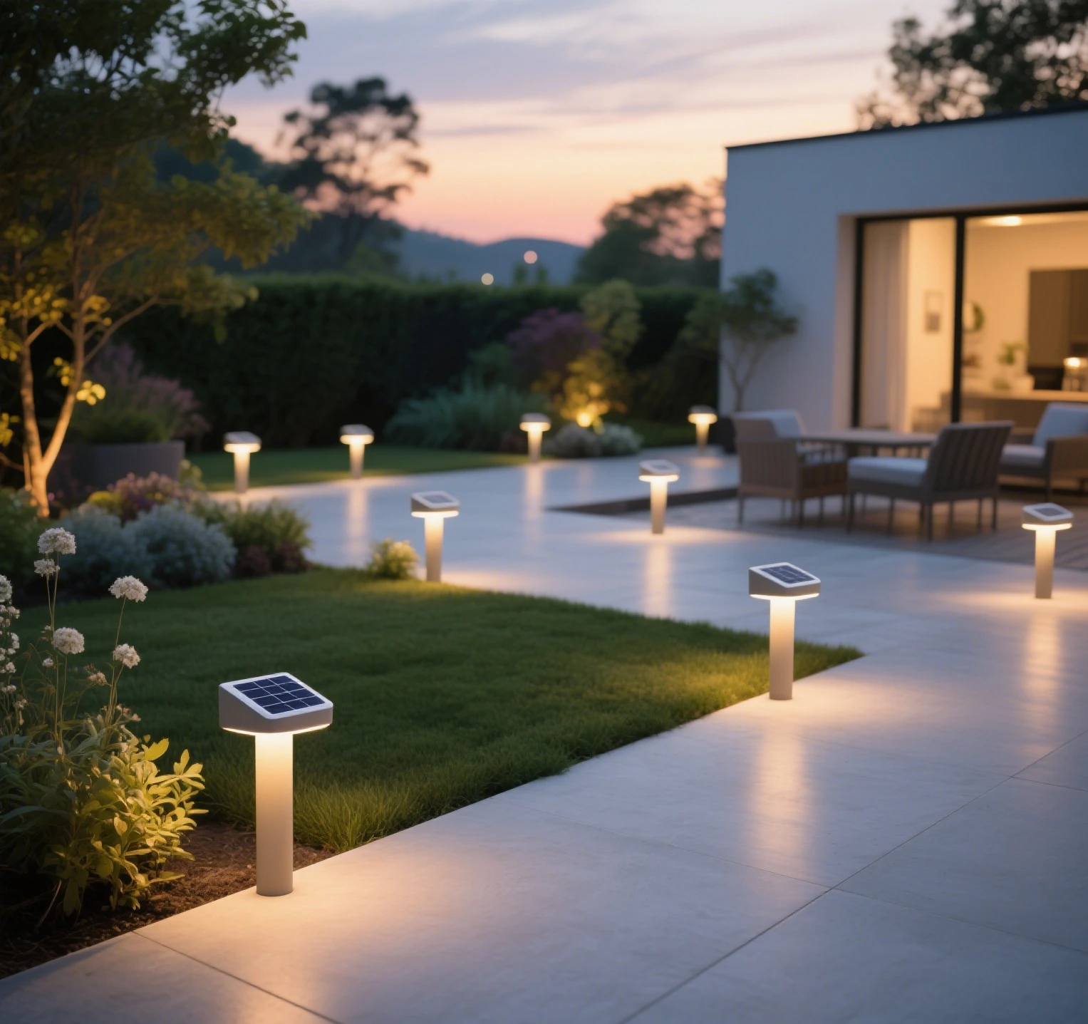 flat solar lights for walkway